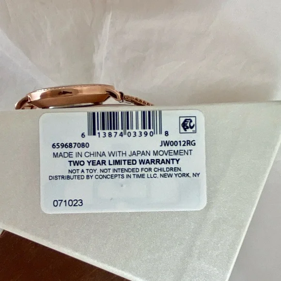 Jessica Simpson Rose Gold Watch 36mm Crystal Encrusted Adjustable Mesh Band NEW - Picture 6 of 10